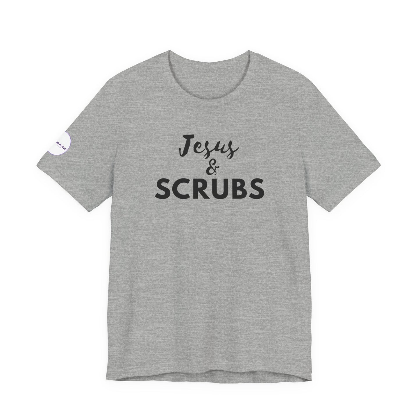 Jesus and Scrubs Nurse T-Shirt styled with scrubs and casual outfit