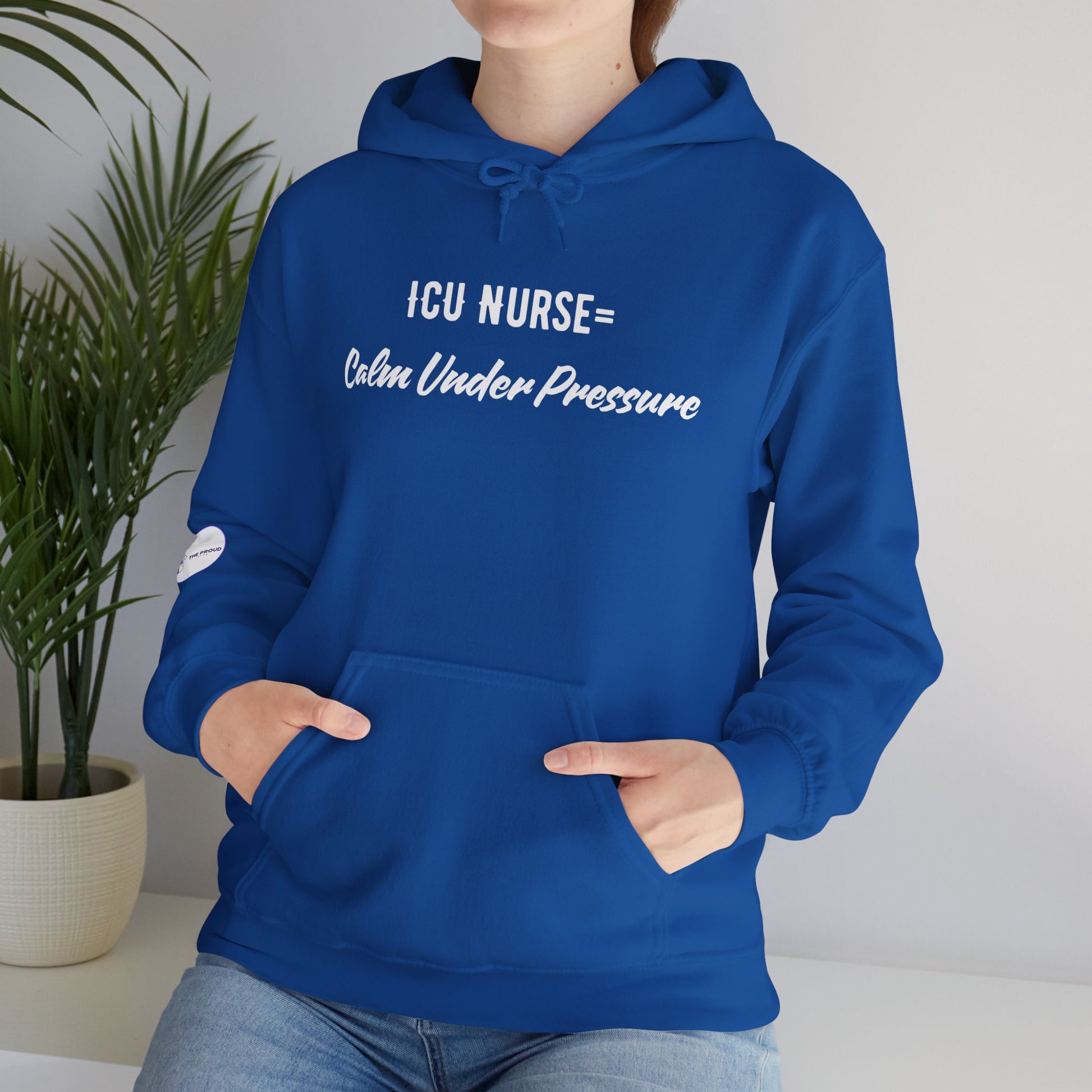 ICU Nurse Hoodie with calm under pressure quote design