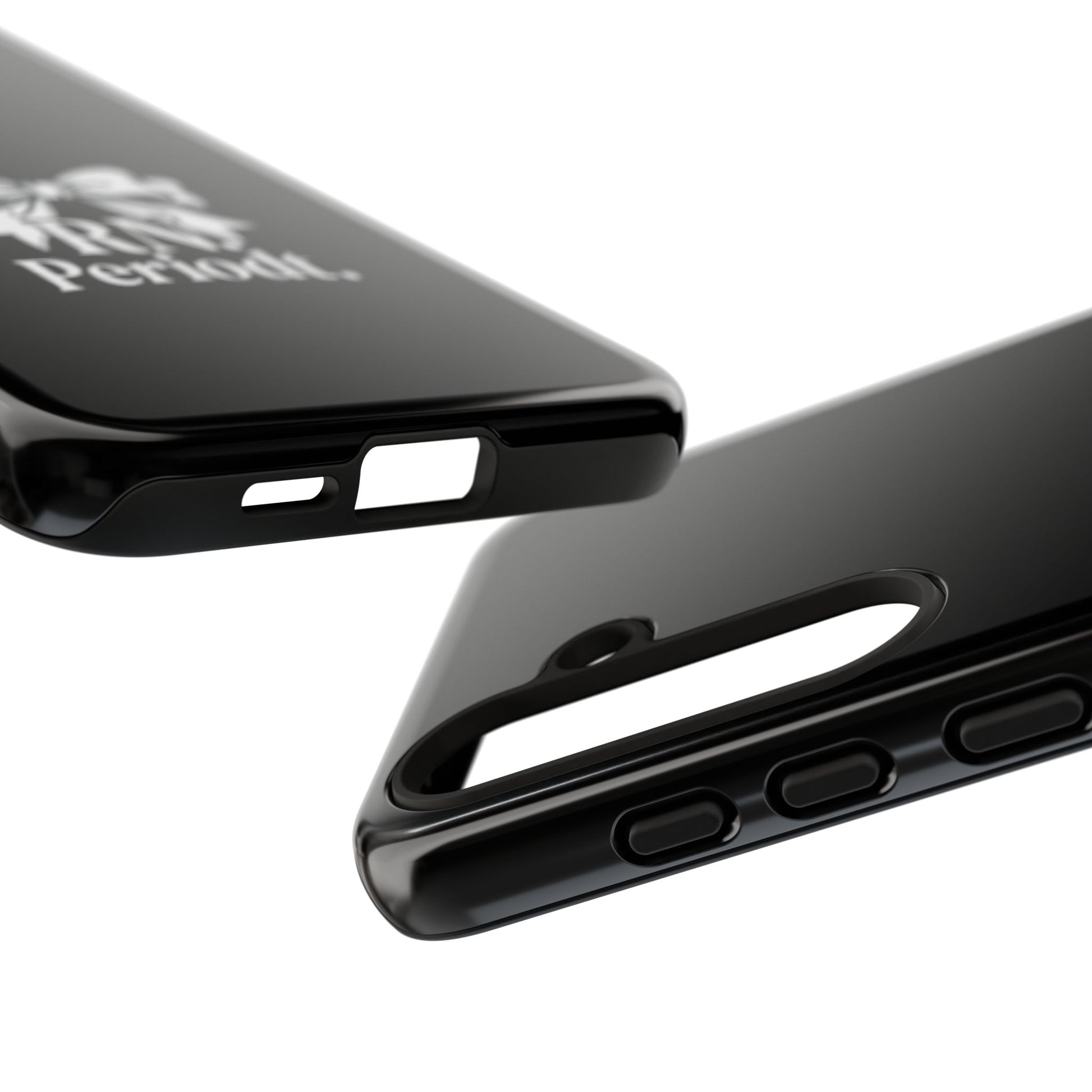 Front view of RN Phone Case with bold white bow print