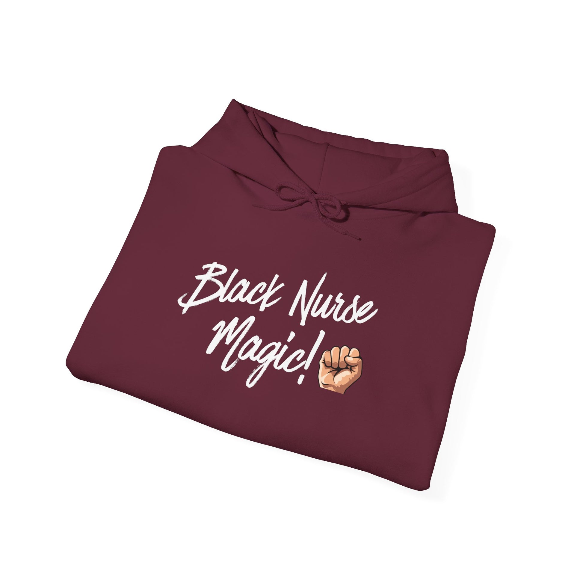 Black Nurse Magic Hoodie cozy fleece pullover for nurses