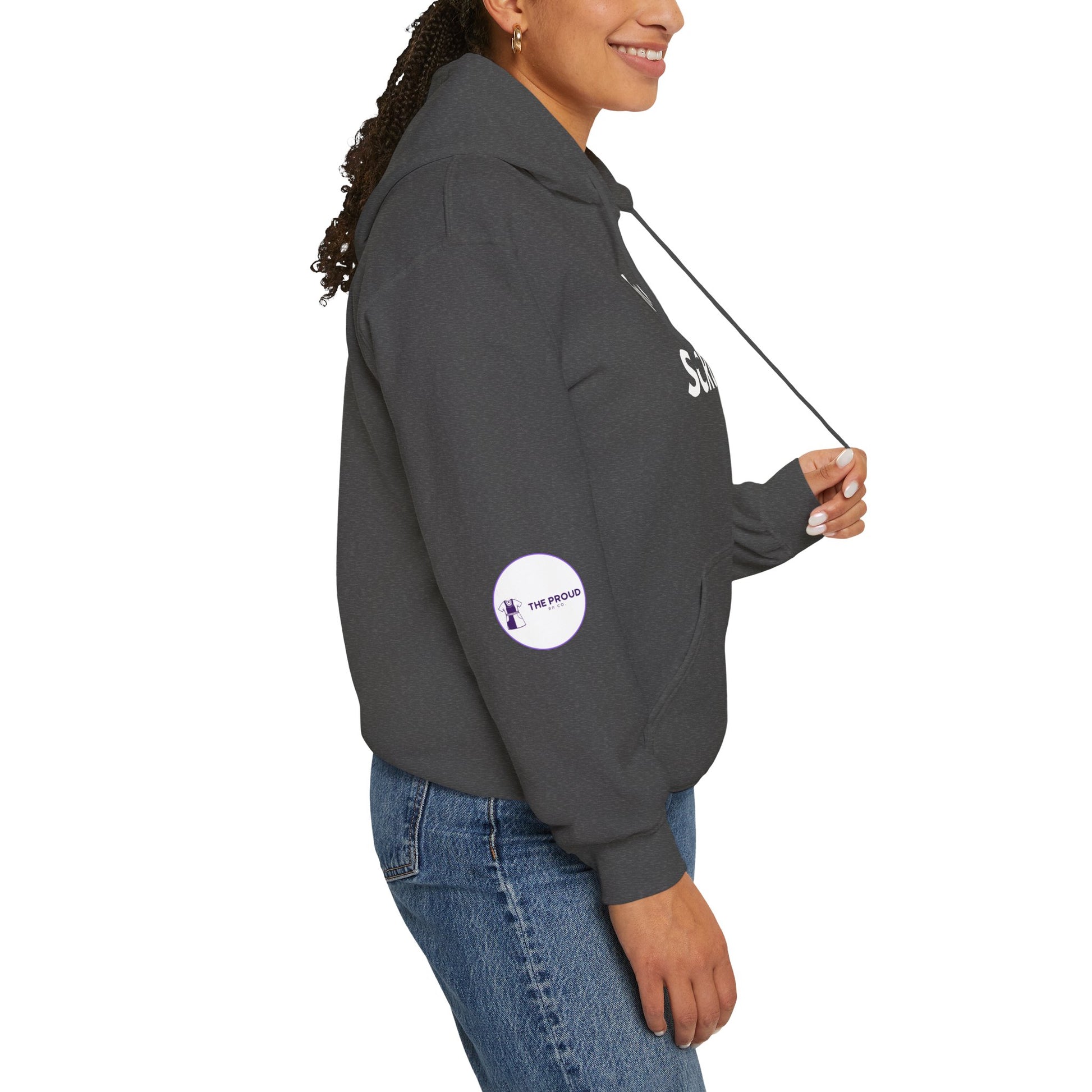 Christian Nurse Hoodie clean design with subtle sleeve detail
