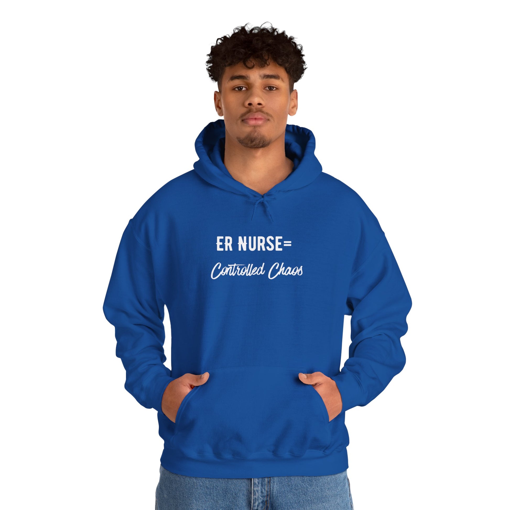 ER Nurse Hoodie clean design with color-matched drawcord