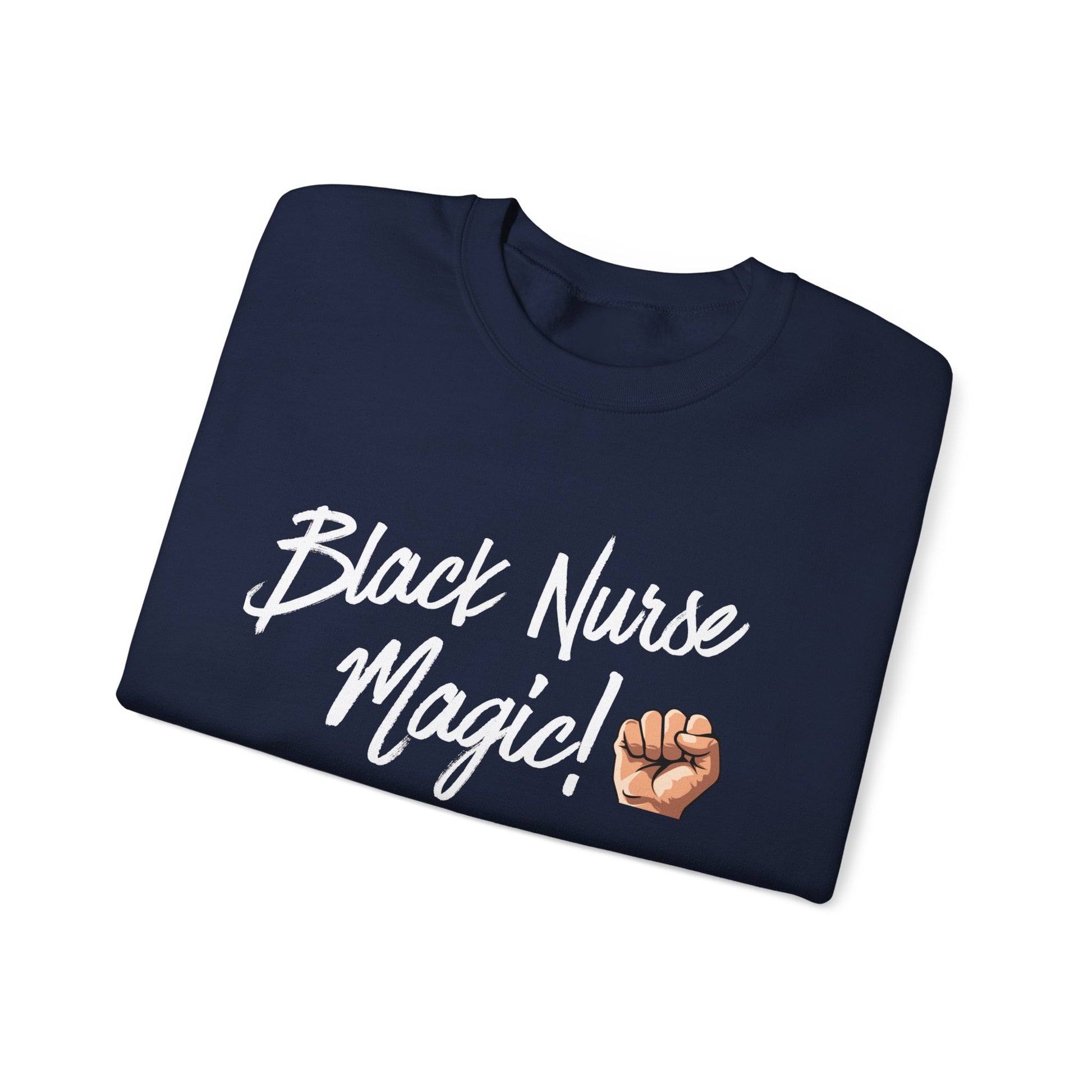 Back view of Black Nurse Sweatshirt with double-needle stitching