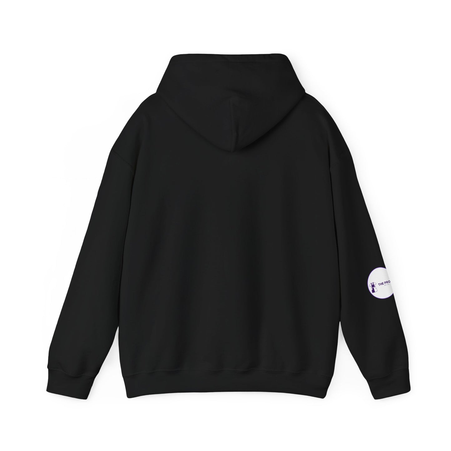 Tired But Still Caring Hoodie close-up of hand-lettered typography