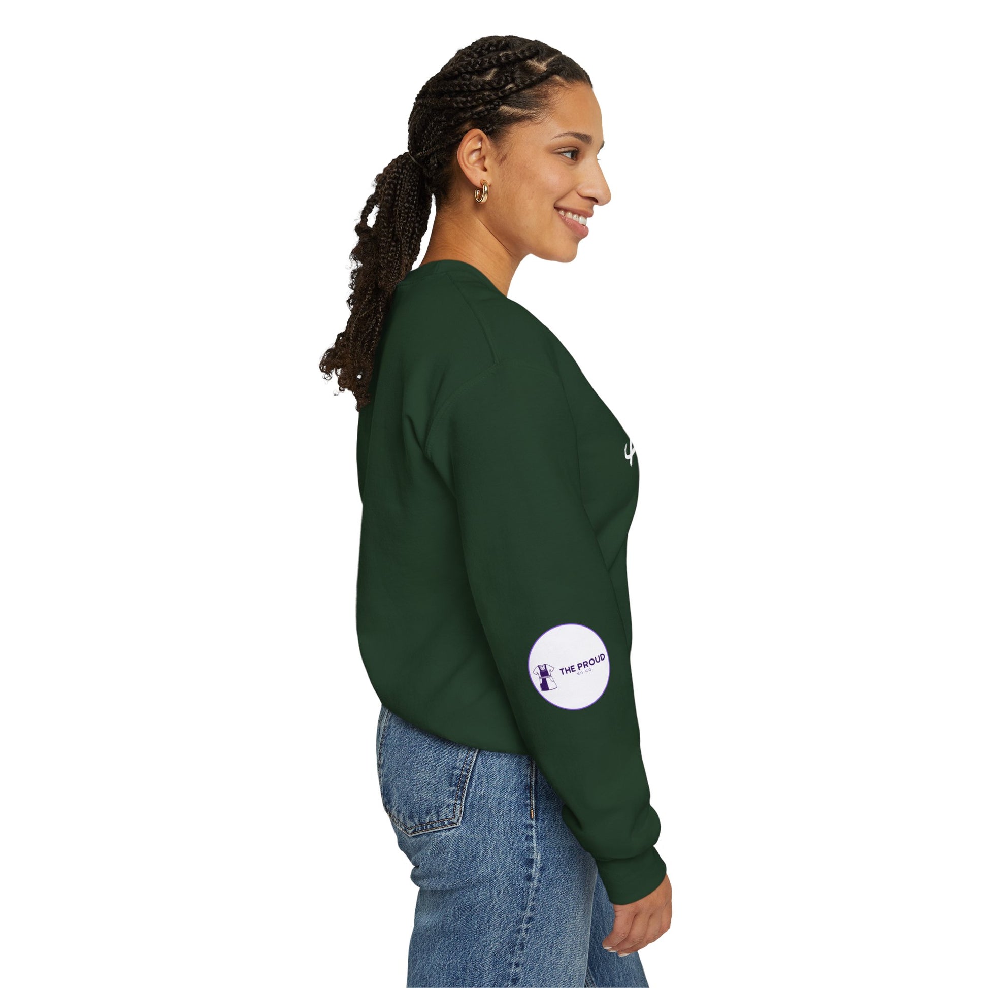 Back view of Black Nurse Sweatshirt with double-needle stitching