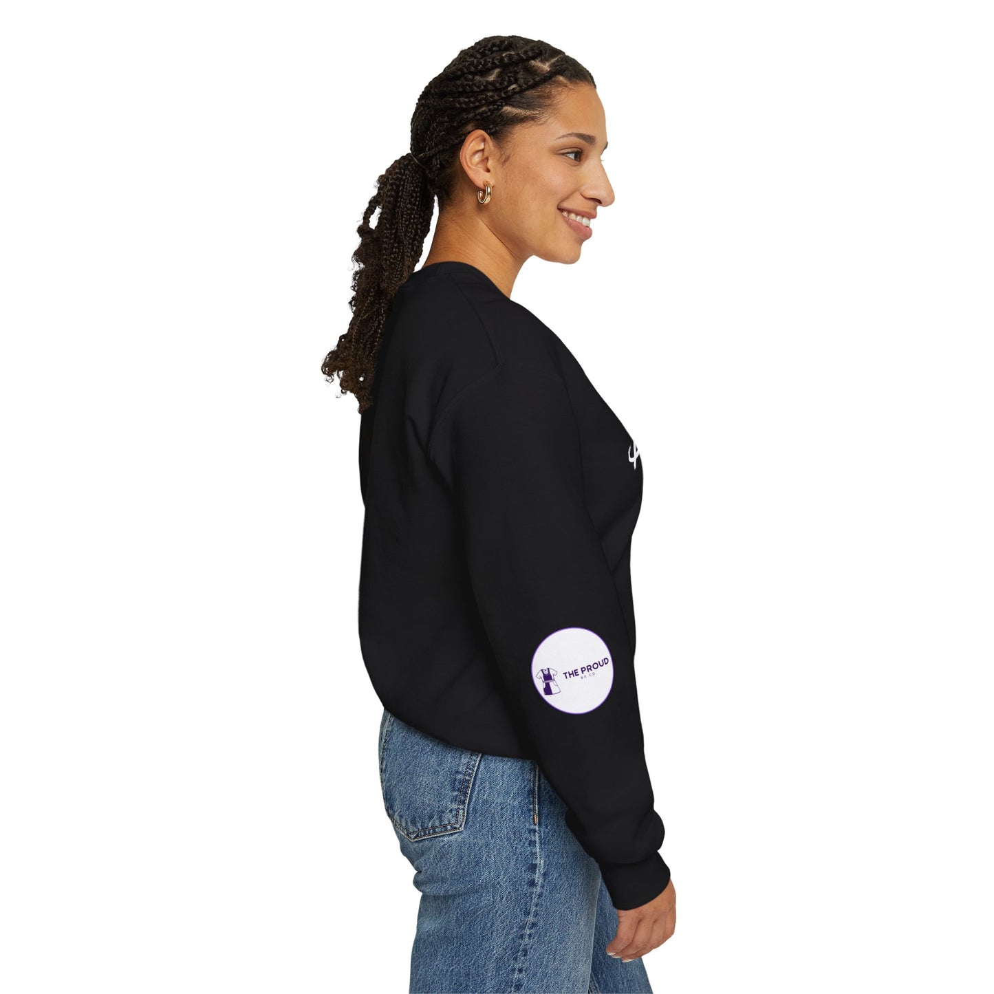 Back view of Black Nurse Sweatshirt with double-needle stitching