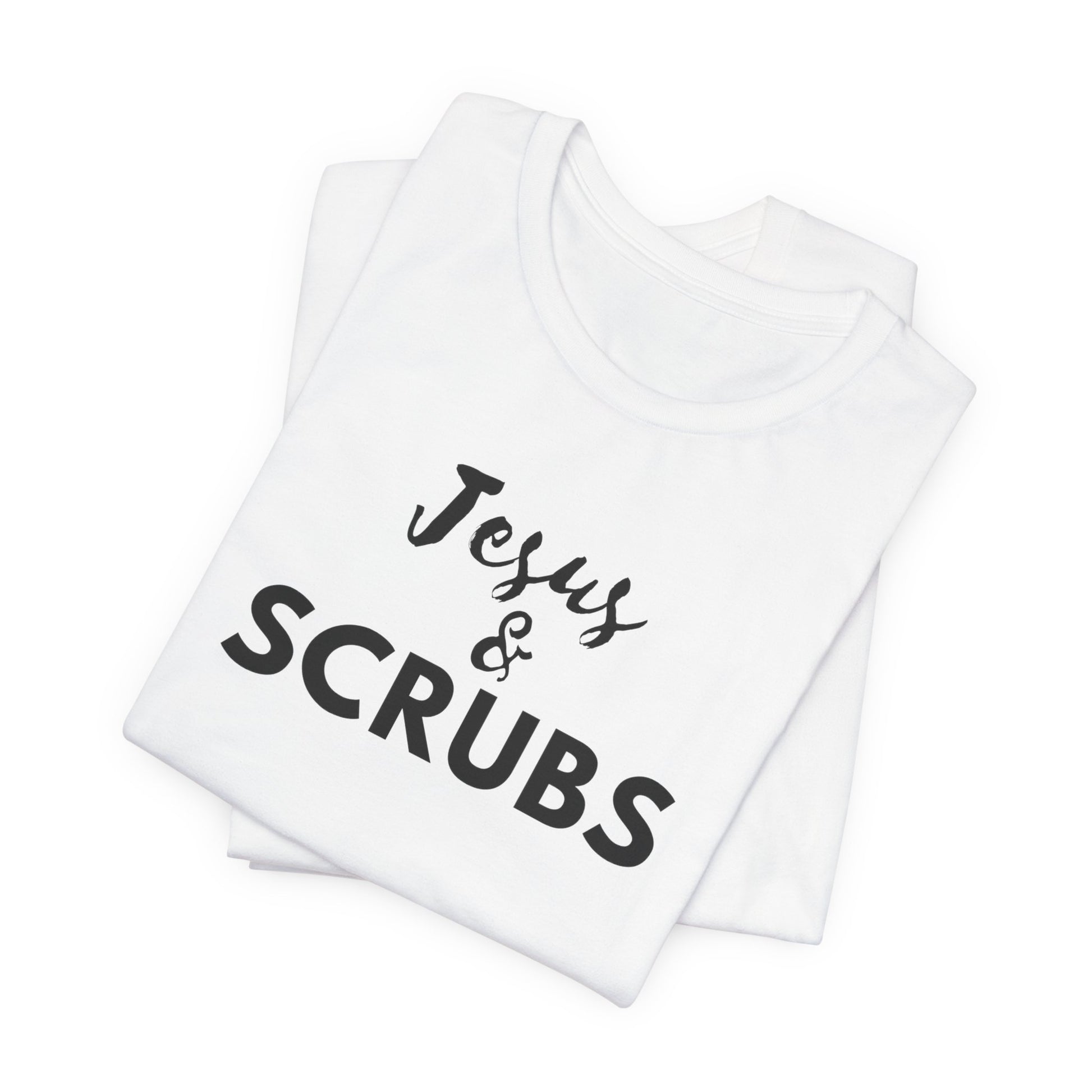 Jesus and Scrubs Nurse T-Shirt showing sleeve print detail
