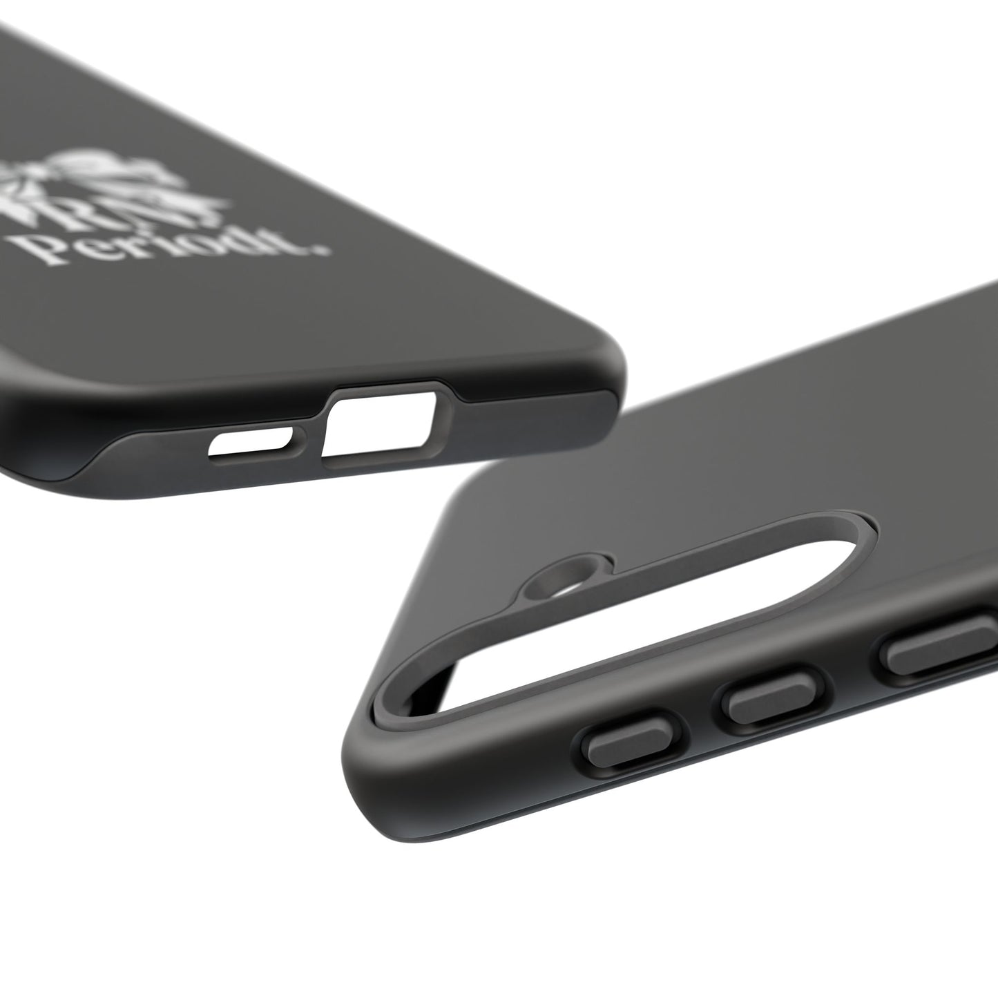 Front view of RN Phone Case with bold white bow print
