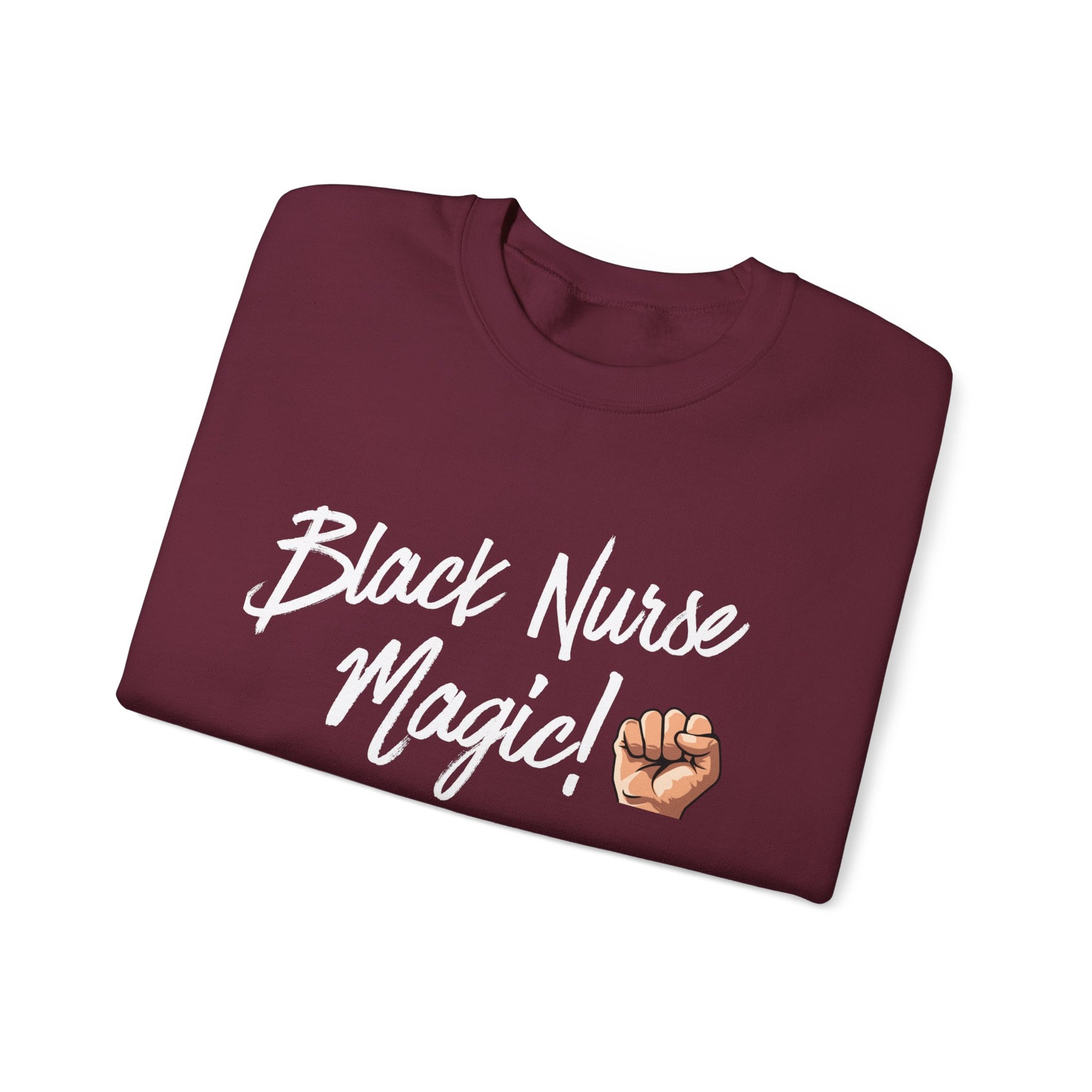 Back view of Black Nurse Sweatshirt with double-needle stitching