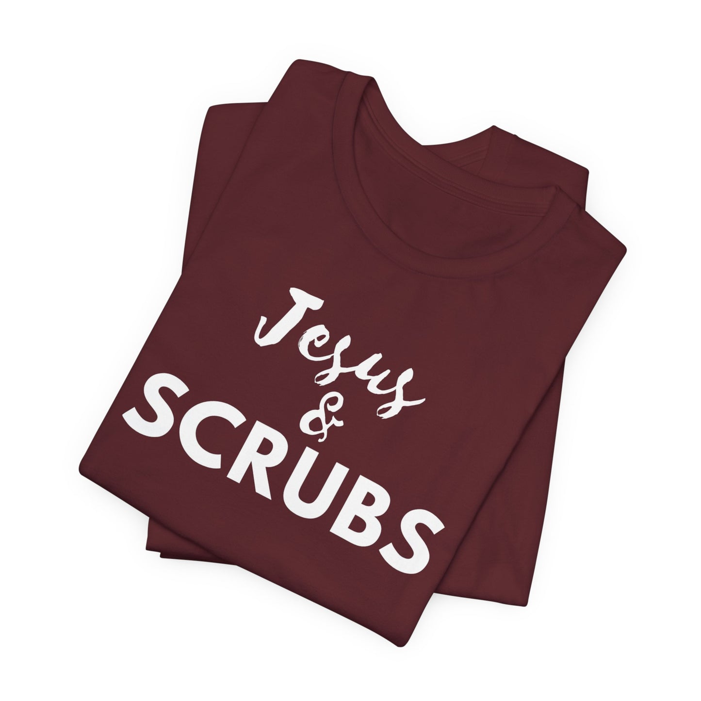 Jesus and Scrubs Nurse T-Shirt showing sleeve print detail