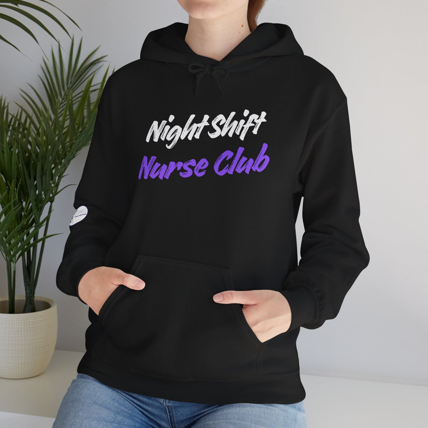 Night Shift Nurse Club Hoodie with hood and pocket cozy nurse apparel