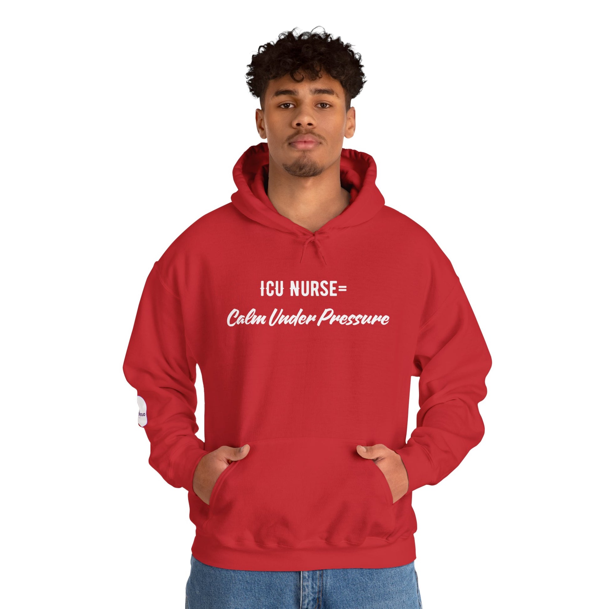 ICU Nurse Hoodie with calm under pressure quote design