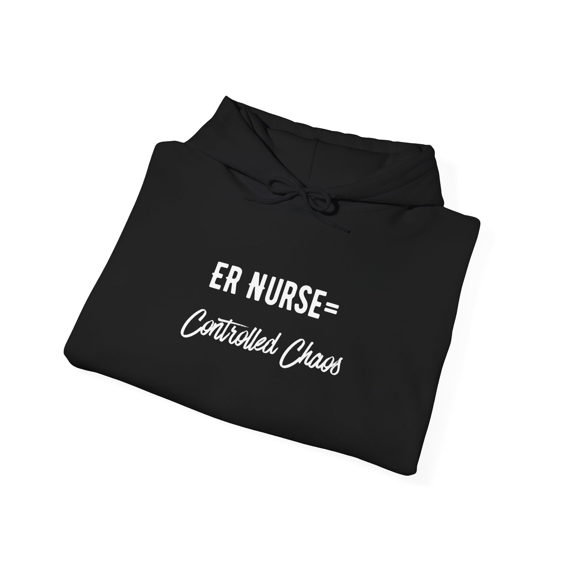 ER Nurse Hoodie clean design with color-matched drawcord
