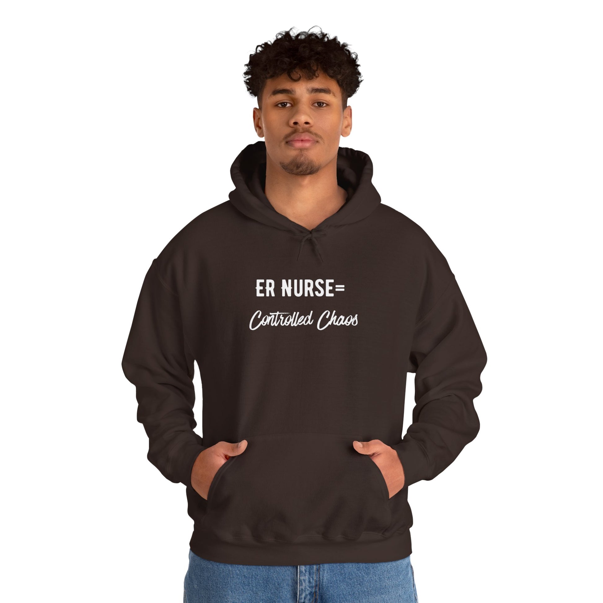 ER Nurse Hoodie clean design with color-matched drawcord