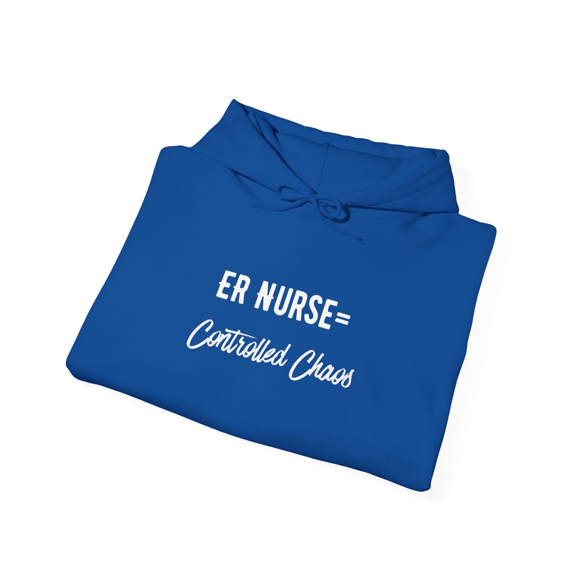ER Nurse Hoodie clean design with color-matched drawcord