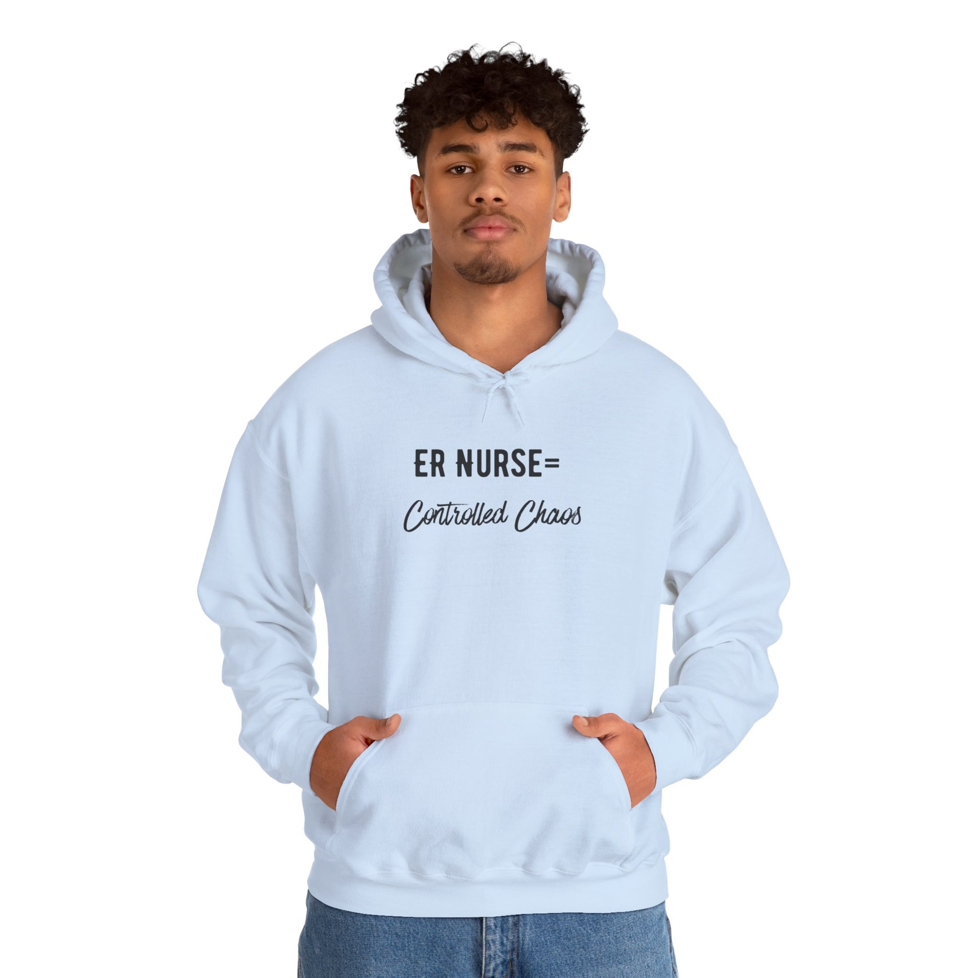 ER Nurse Hoodie clean design with color-matched drawcord