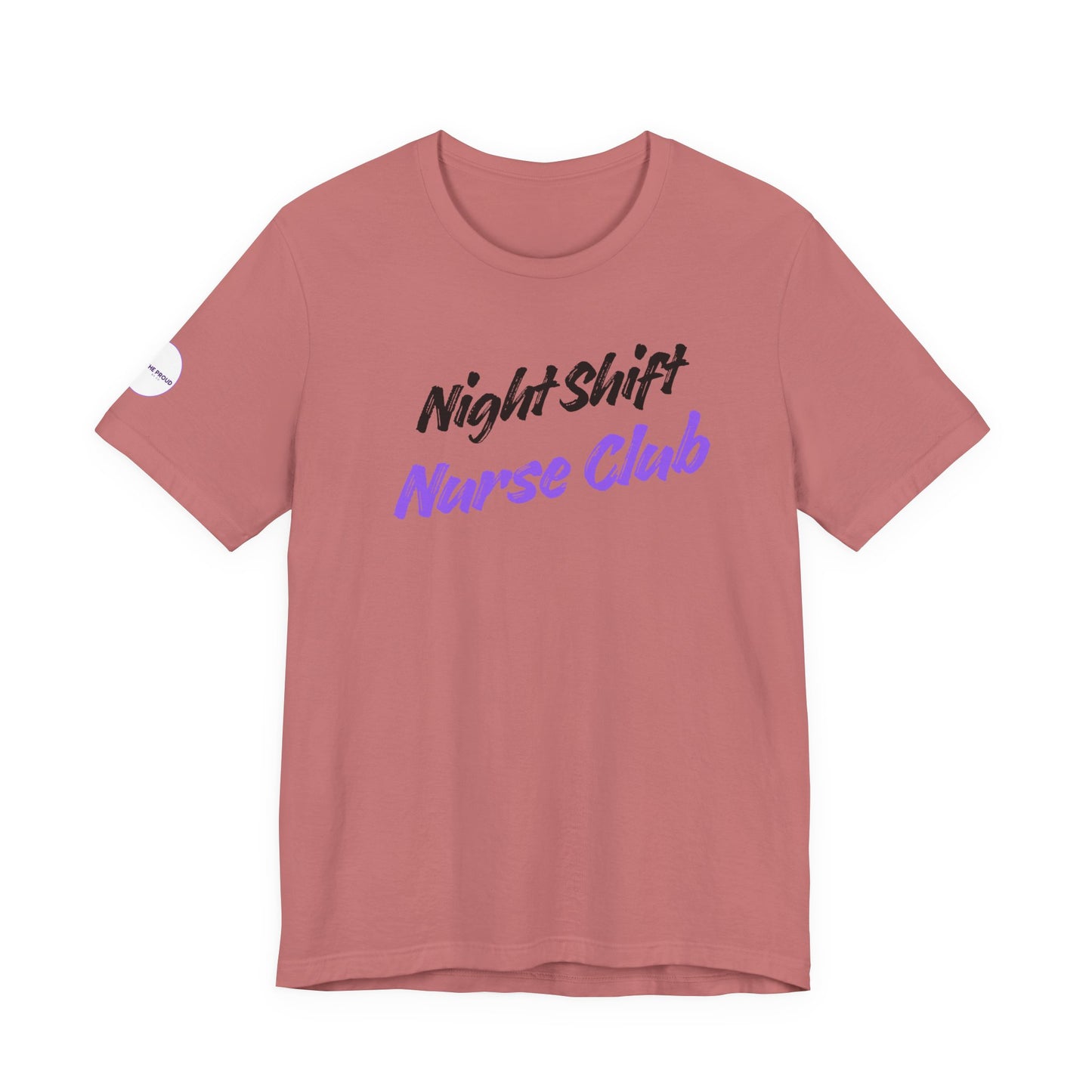Front view of Night Shift Nurse T-Shirt with two-tone design