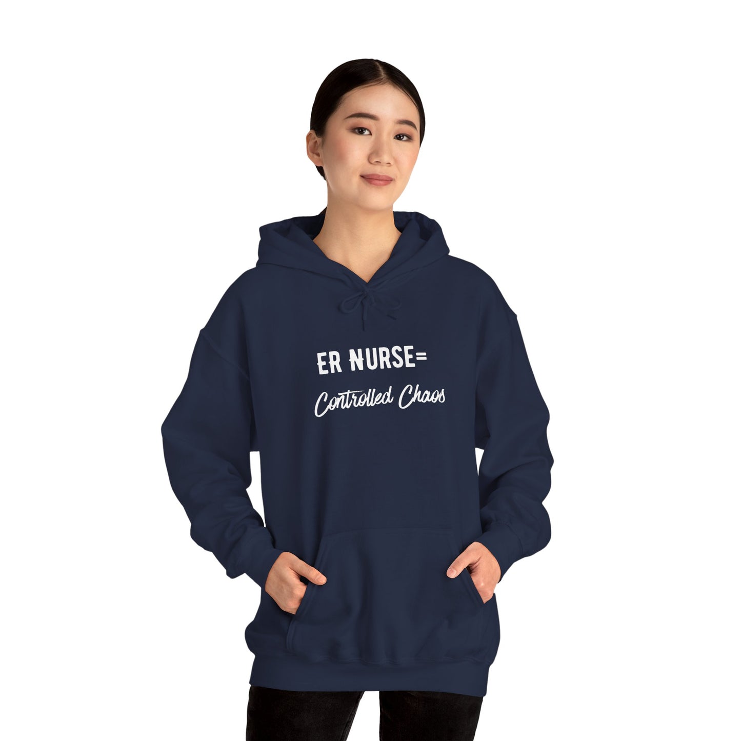 ER Nurse Hoodie clean design with color-matched drawcord