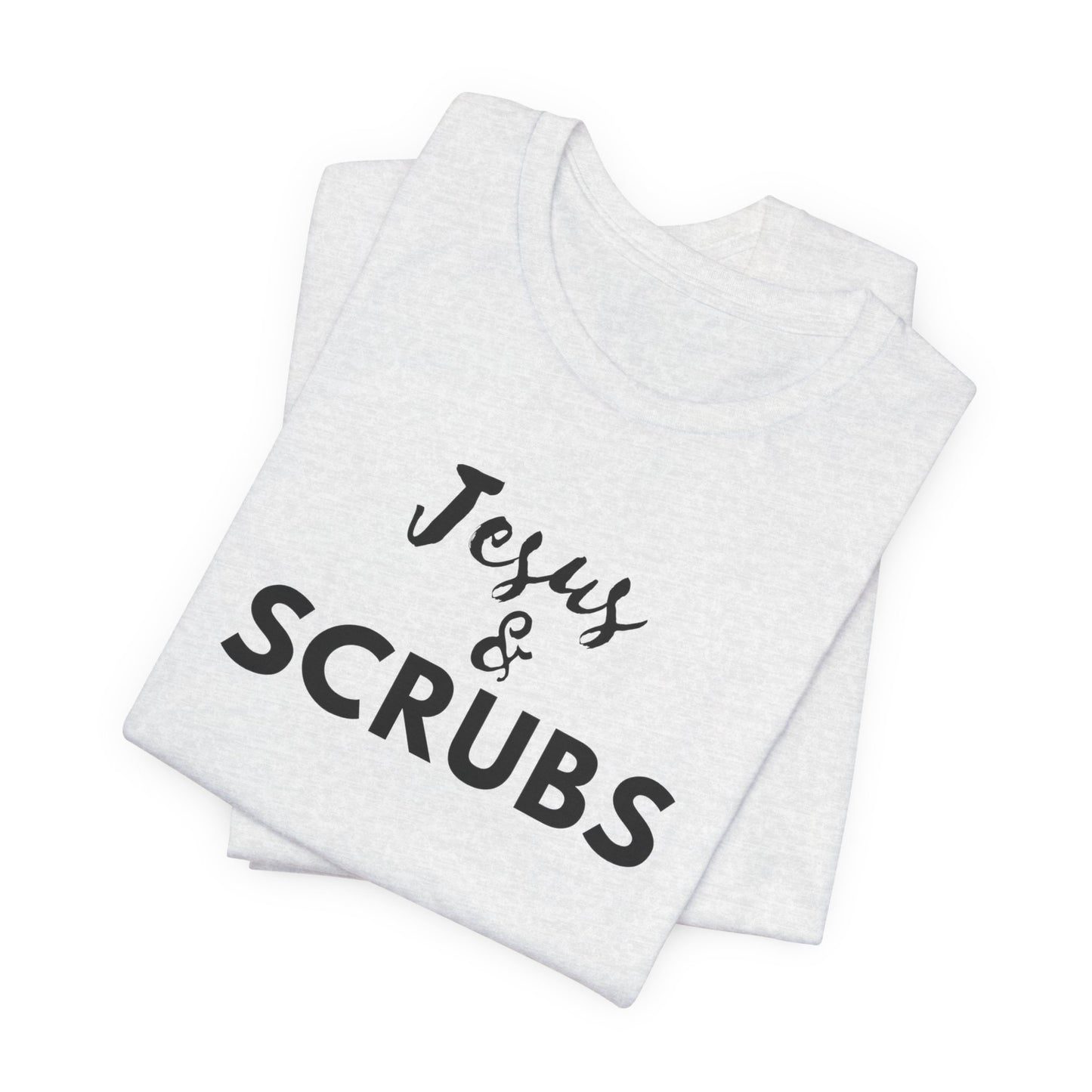Jesus and Scrubs Nurse T-Shirt showing sleeve print detail