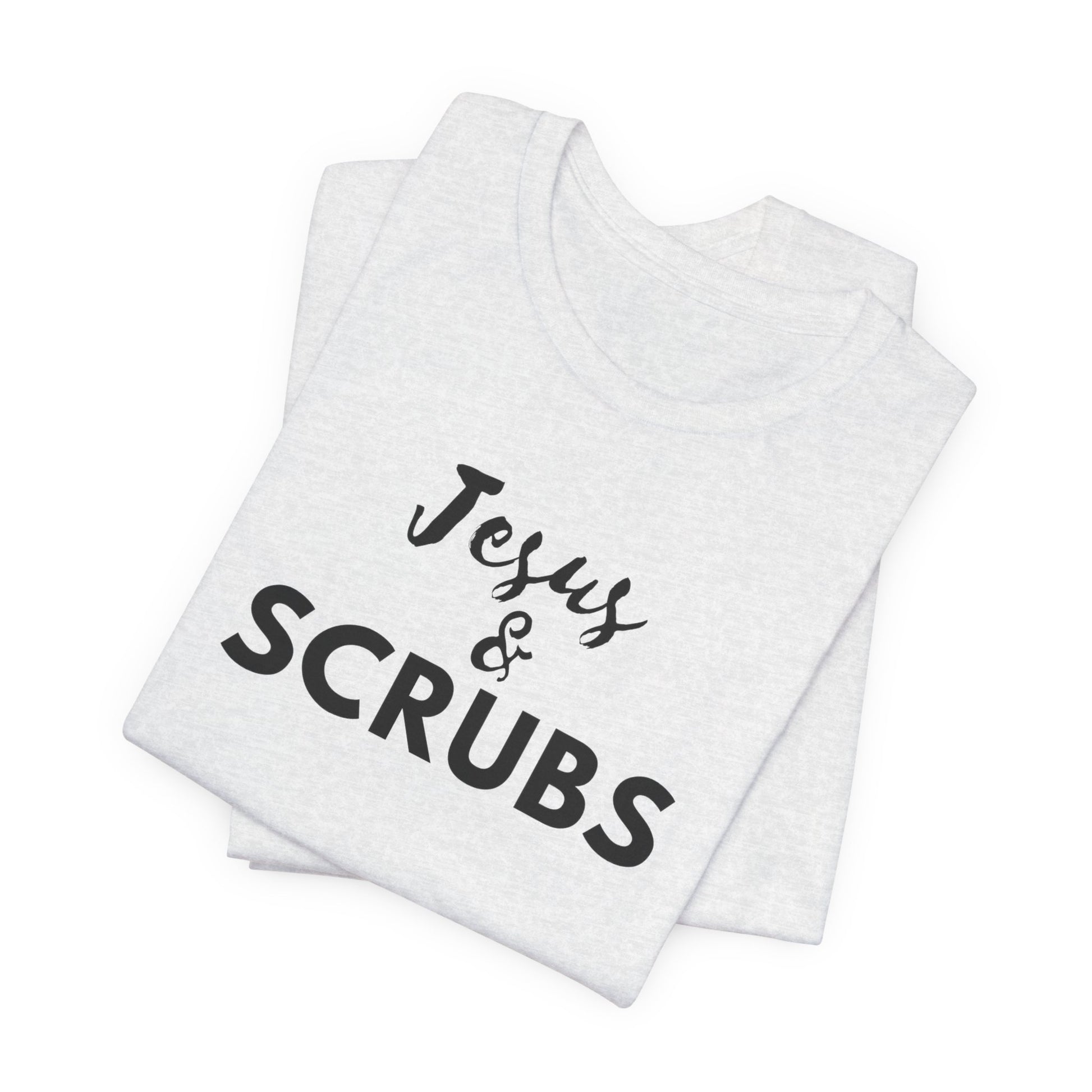 Jesus and Scrubs Nurse T-Shirt showing sleeve print detail