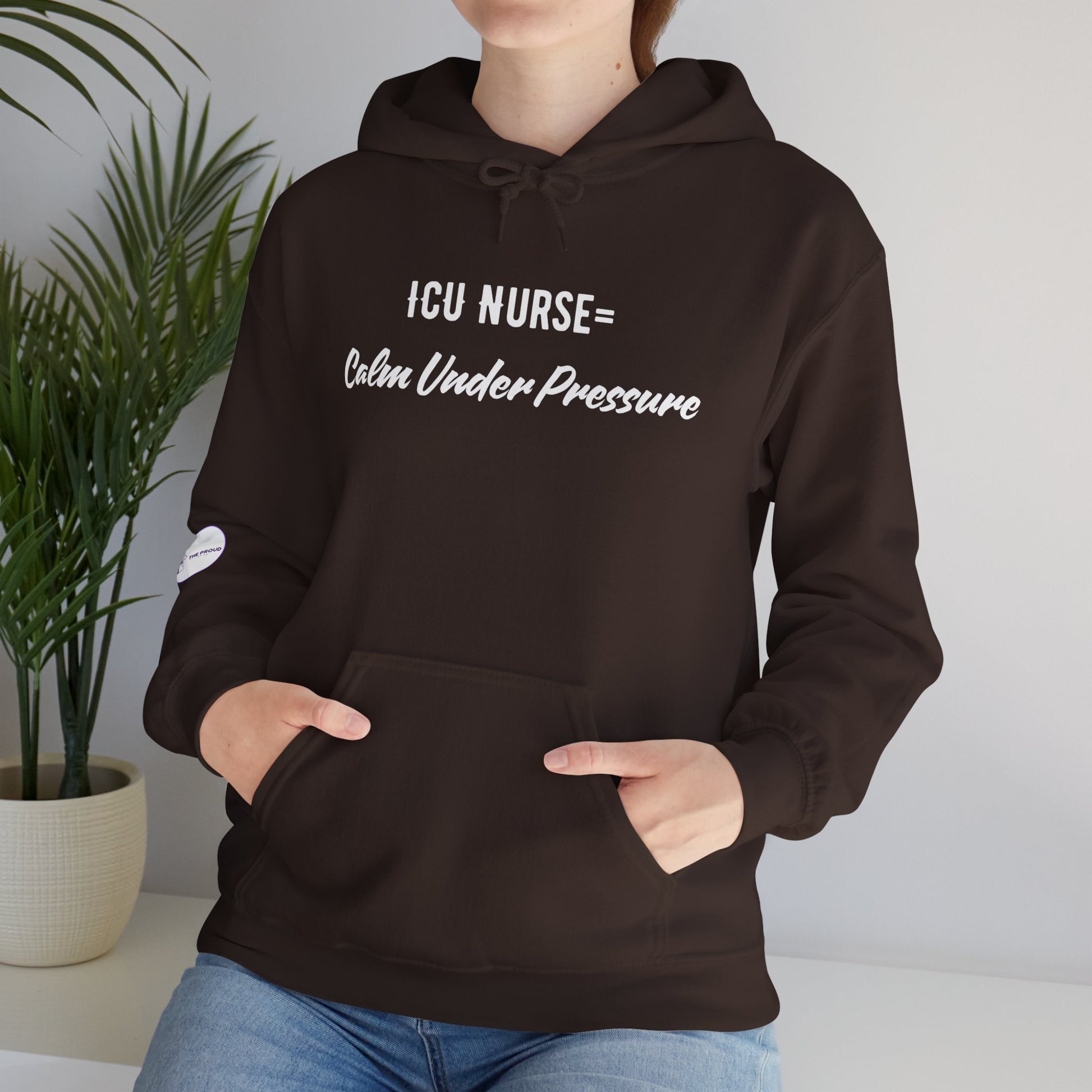 ICU Nurse Hoodie with calm under pressure quote design