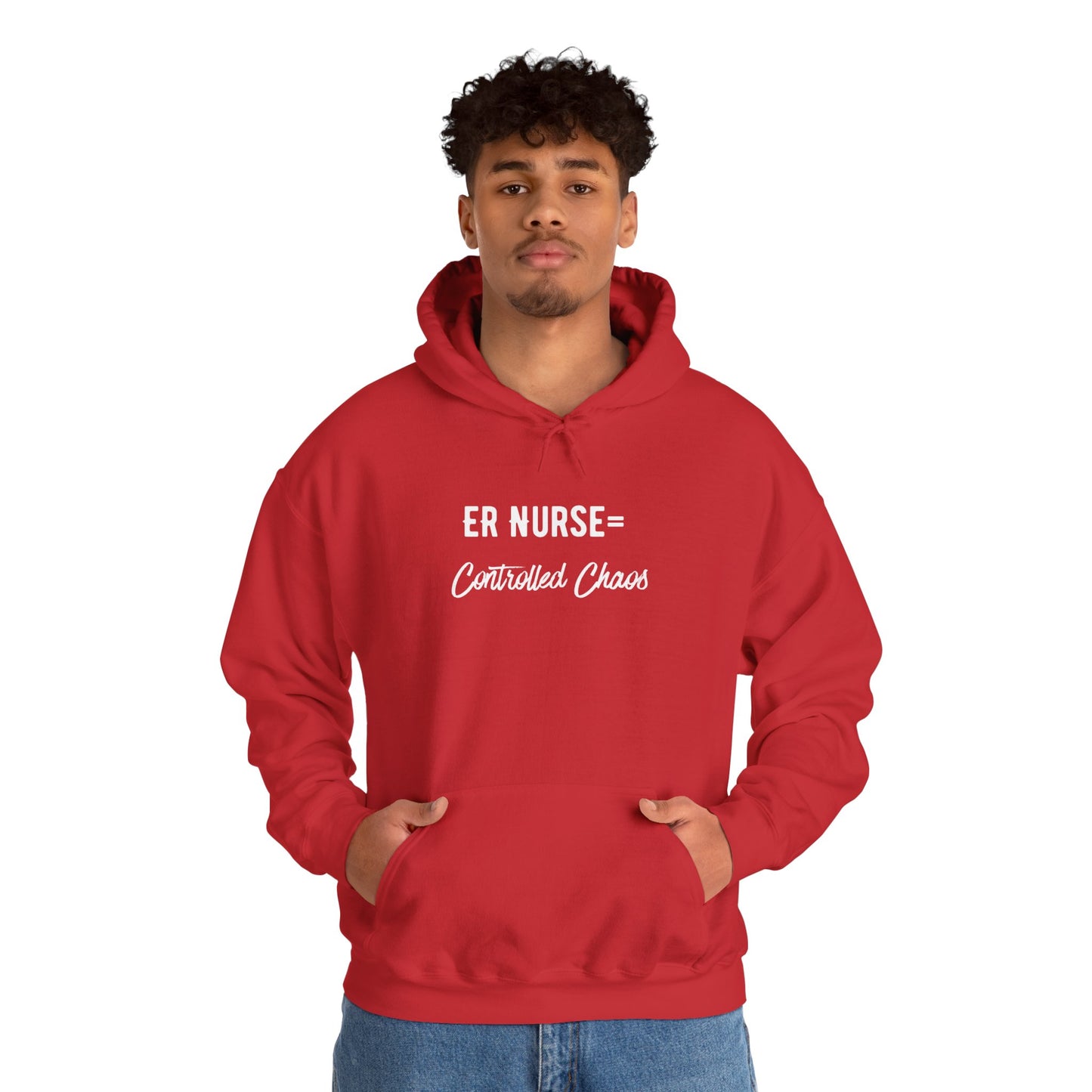 ER Nurse Hoodie clean design with color-matched drawcord