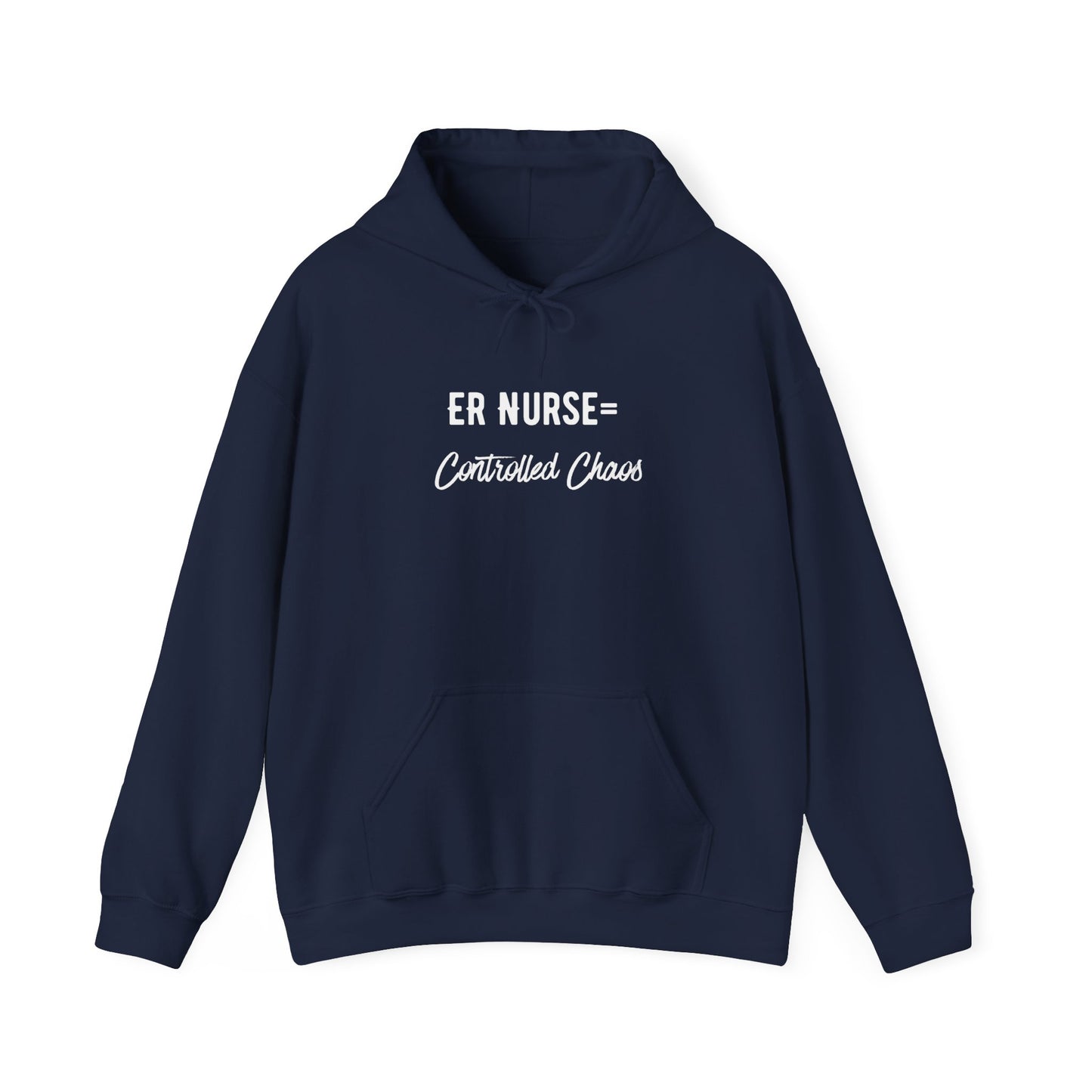 ER Nurse Hoodie front print with professional message for nurses