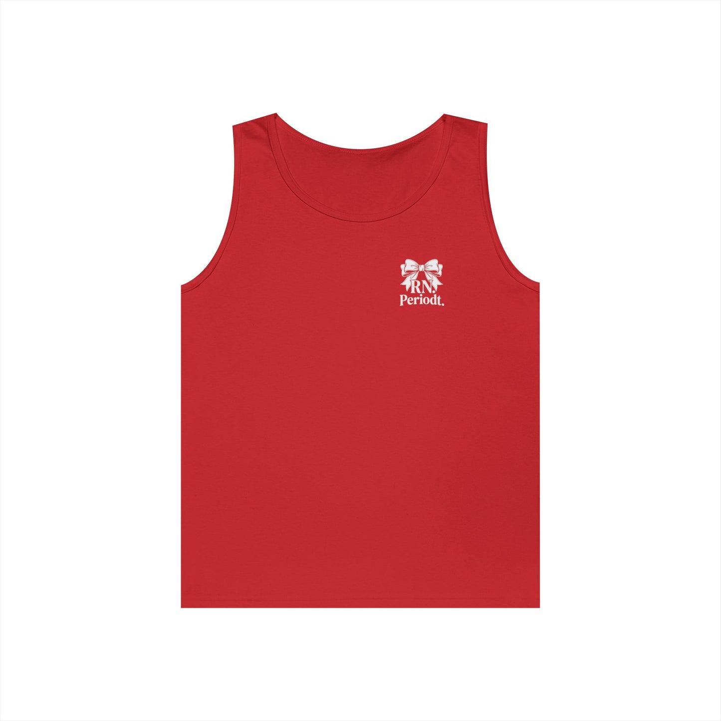 Bow Logo Tank Top featuring ribbed collar neckline detail