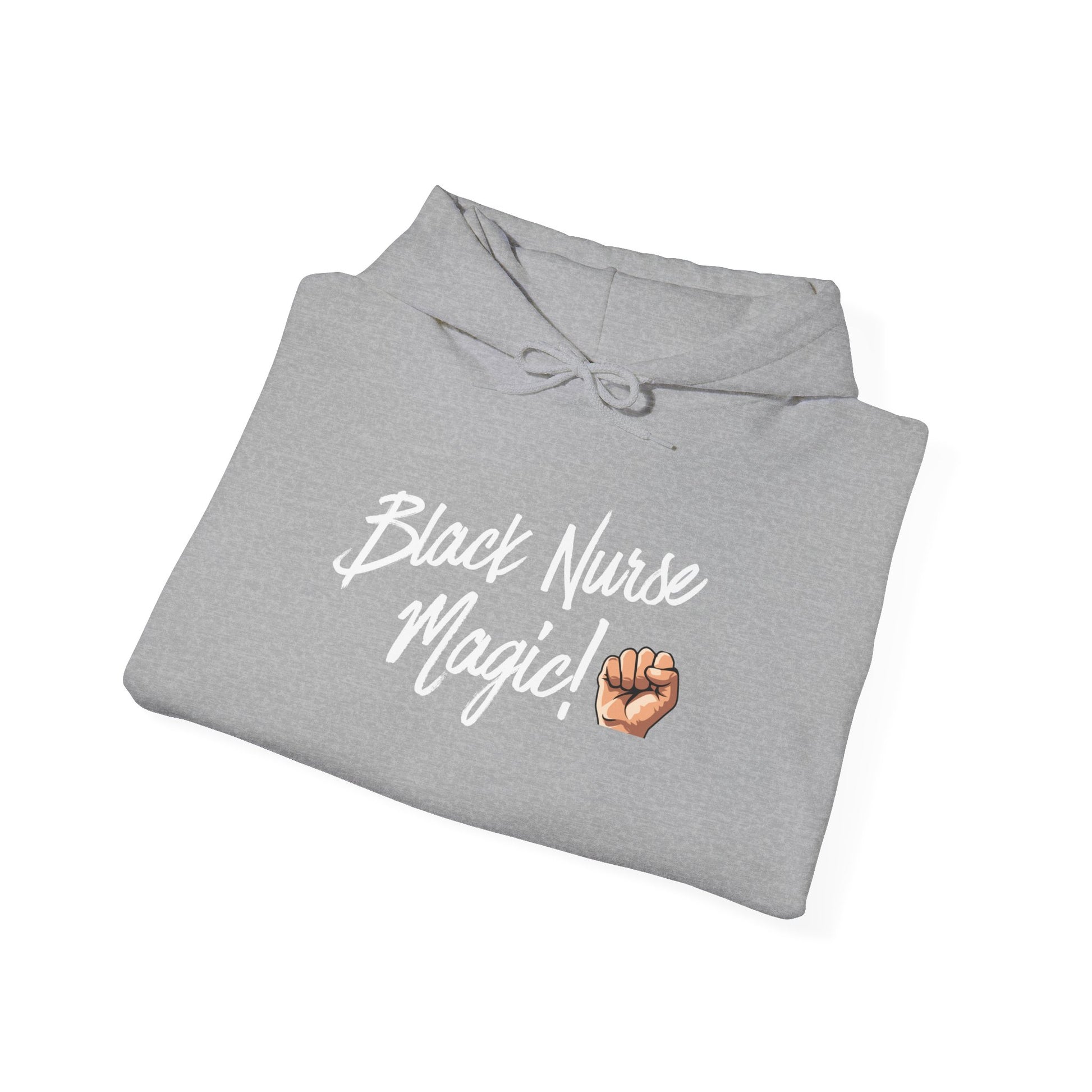 Black Nurse Magic Hoodie cozy fleece pullover for nurses