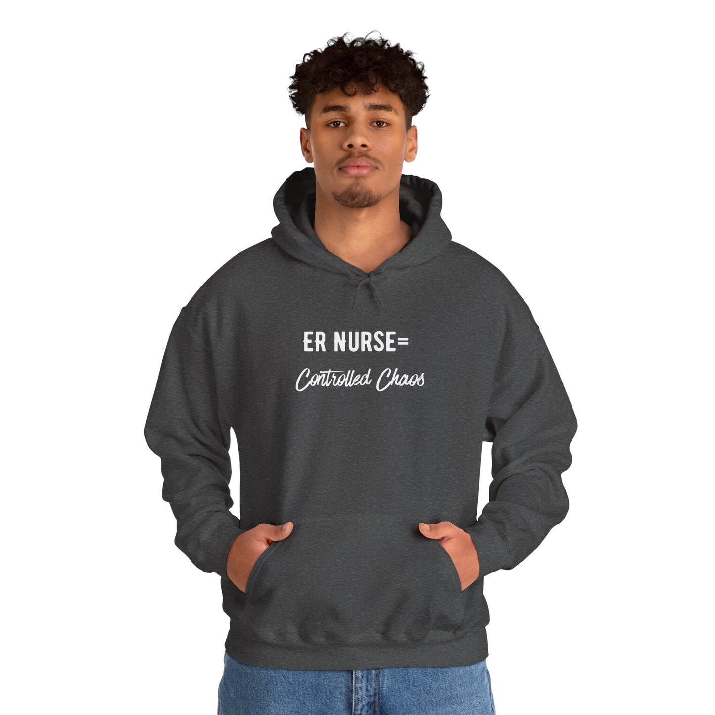 ER Nurse Hoodie clean design with color-matched drawcord