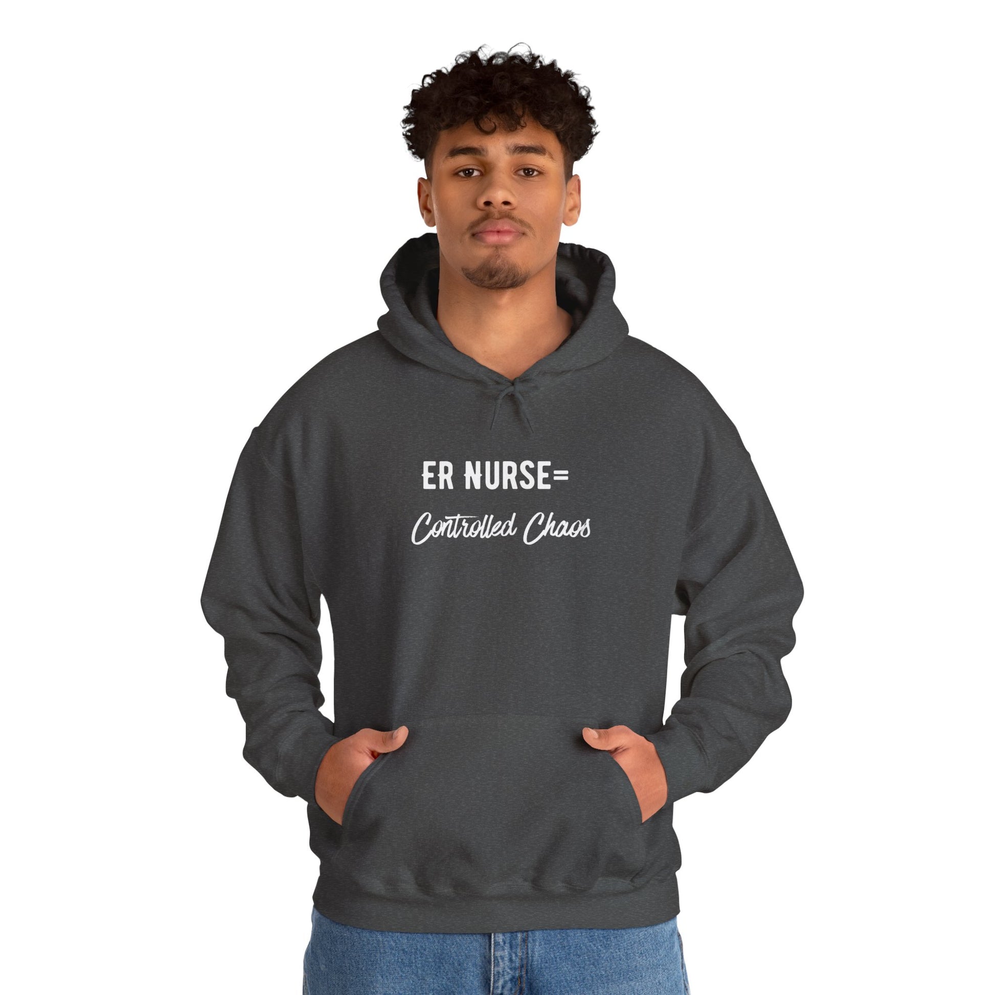 ER Nurse Hoodie clean design with color-matched drawcord