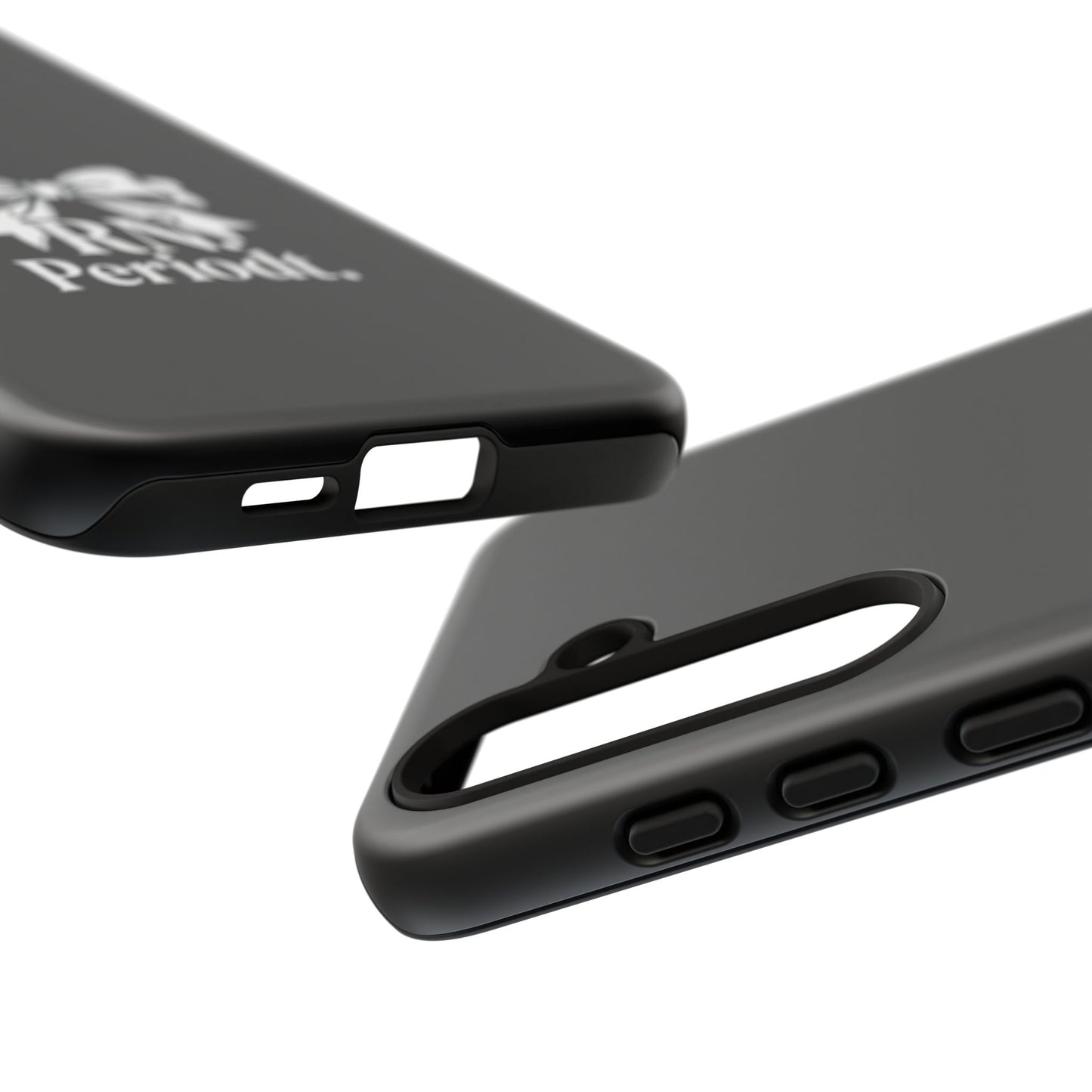 Front view of RN Phone Case with bold white bow print
