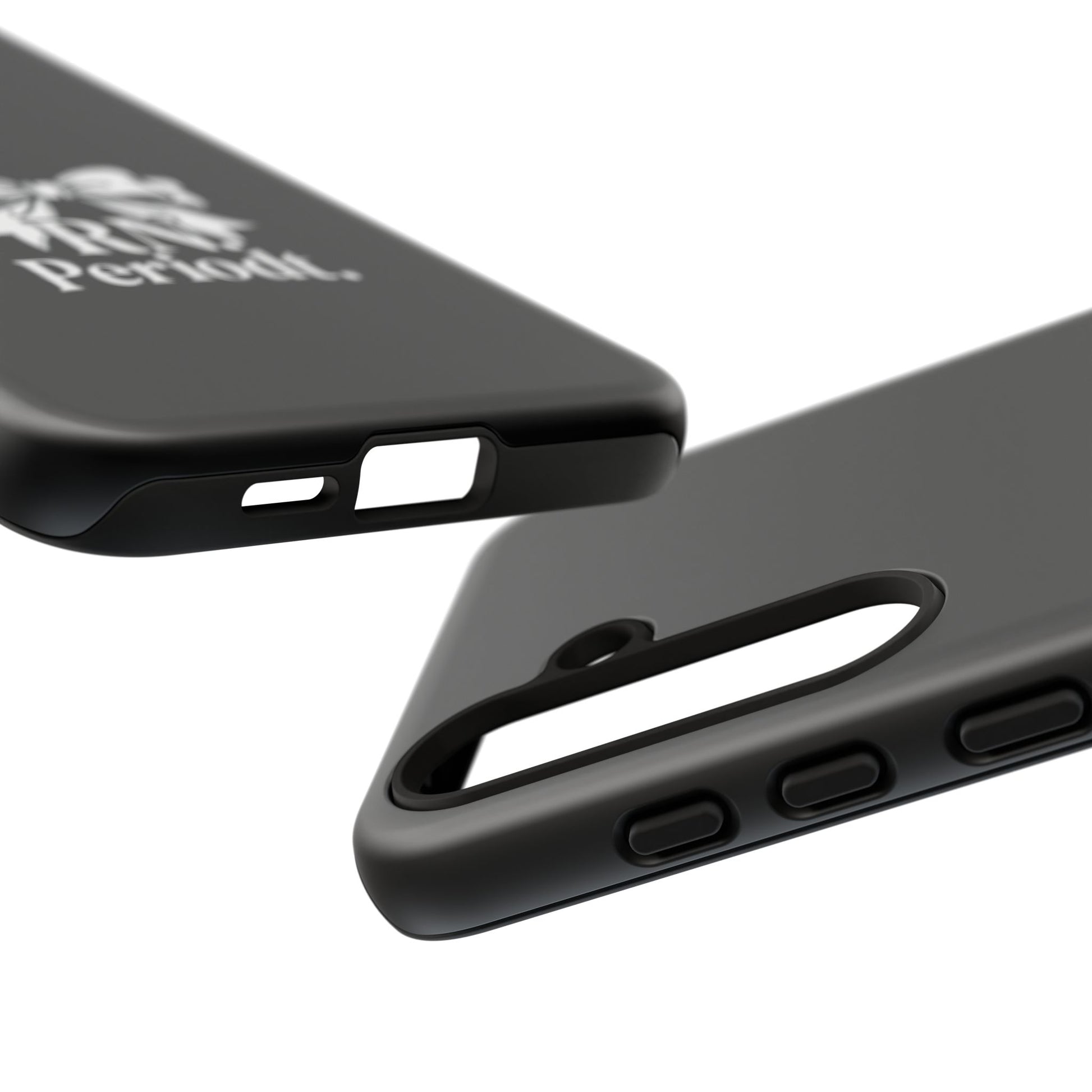 Front view of RN Phone Case with bold white bow print